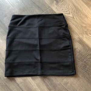 Black zip up mini skirt